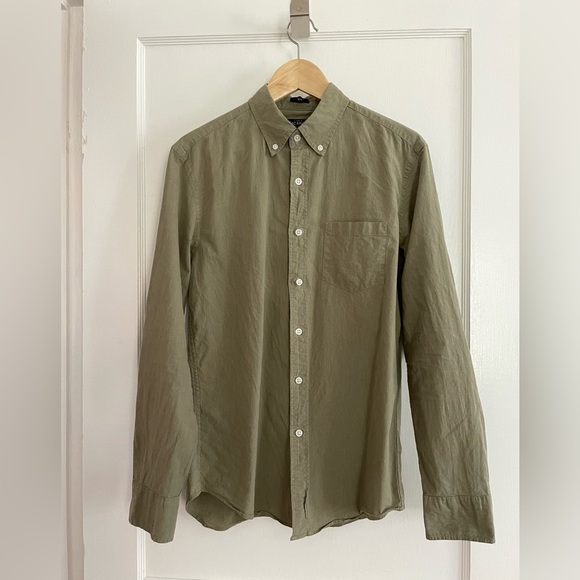 Sage green, men’s slim fit button down. J. Crew Mercantile. - Picture 1 of 4